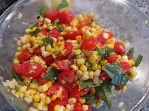 Grilled Corn, Tomato, and Basil Salad