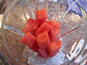making watermelon sorbet 